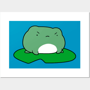 Grumpy Lilypad Frog Posters and Art